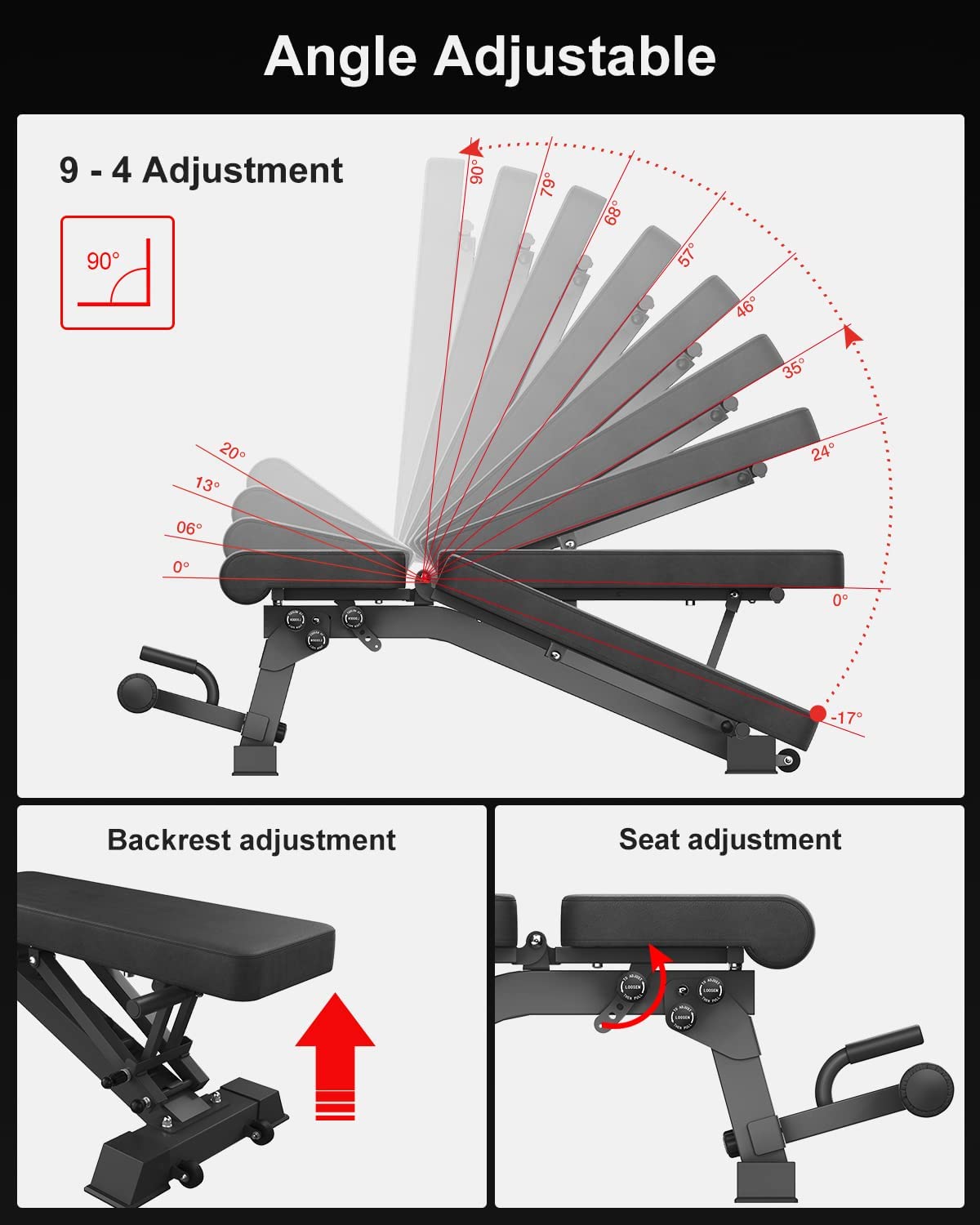 Adjustable Incline/Decline Gym Weight Bench